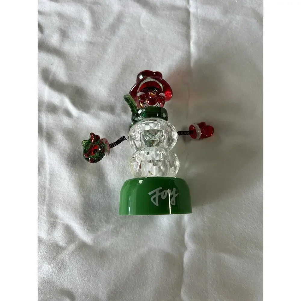 Acrylic Snowman Ornament Coil Metal Movable Arms Legs